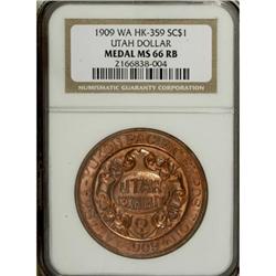 1909 Utah Dollar, HK-359, MS66 RB NGC