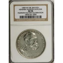 1909 Hendrik Hudson Daalder, HK-369, AU50 NGC