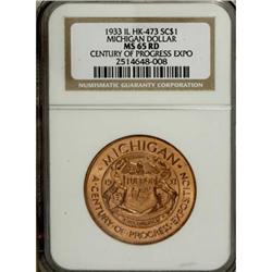 1933 Michigan Dollar, HK-473, MS65 NGC