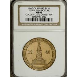 1940 Petroleum Dollar, HK-483, MS65 NGC