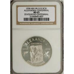 1958 Alexandria Centennial, HK-519, MS65 NGC
