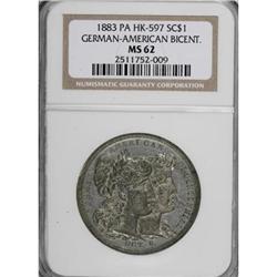 1883 German-American 250th, HK-597, MS62 NGC