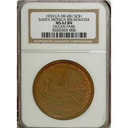 1933 Santa Monica Breakwater, HK-681, MS62 NGC
