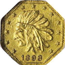 1898 Alaska Gold One Pinch, HK-843, Indian Head