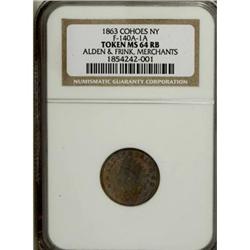 1863 Alden & Frink MS64 RB NGC