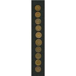 10 High-Grade Civil War Tokens