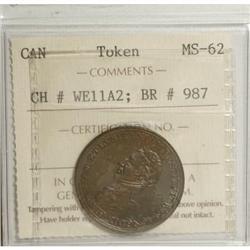 Canada B-987 Token MS62 ICCS