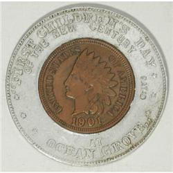 Encased 1901 Indian Cent