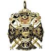 Image 2 : Gold and Ruby 14kt Gold Knights Templar Jewe
