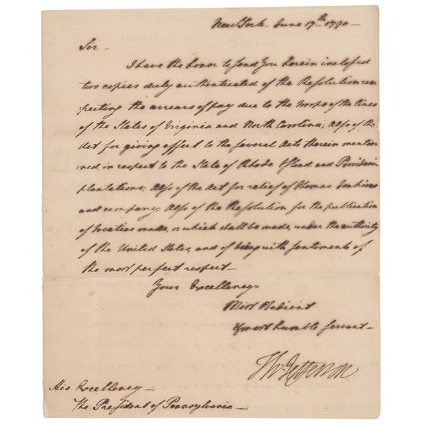 Thomas Jefferson Letter Signed