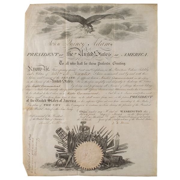John Quincy Adams Document Signed as President