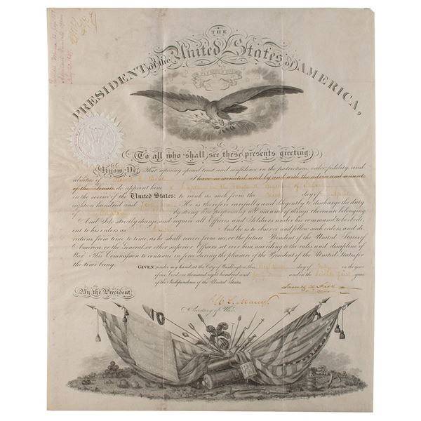 James K. Polk Document Signed as President