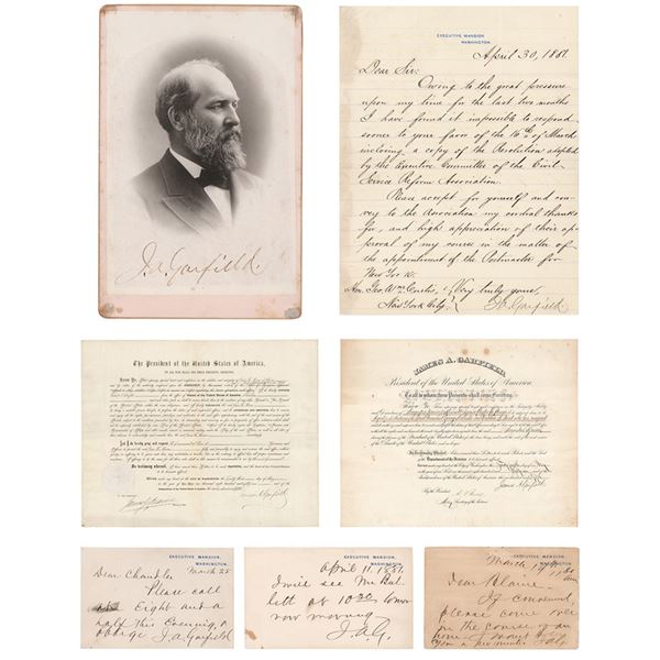 James A. Garfield Archive with (22) Items Signed as President