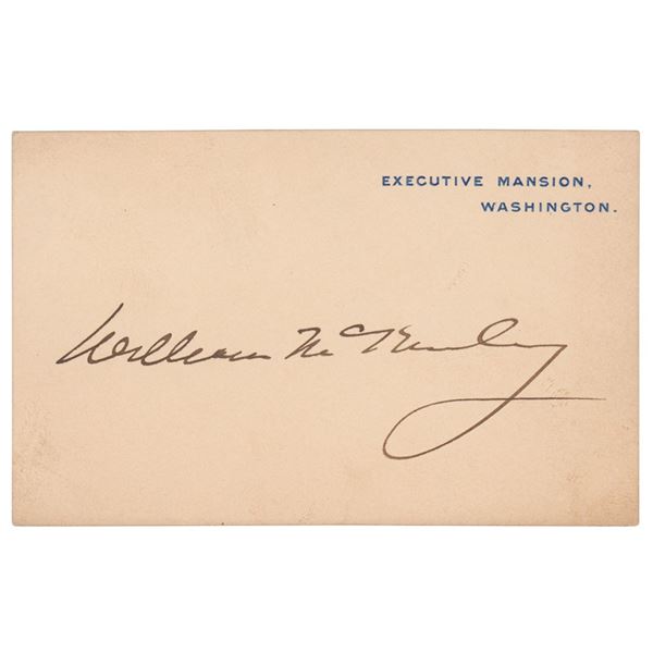 William McKinley Signed Executive Mansion Card