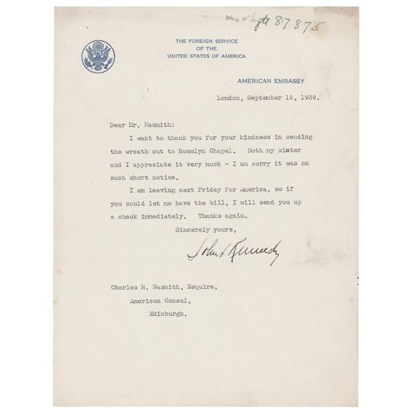 John F. Kennedy (2) Typed Letters Signed