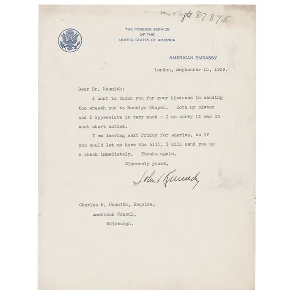 John F. Kennedy (2) Typed Letters Signed