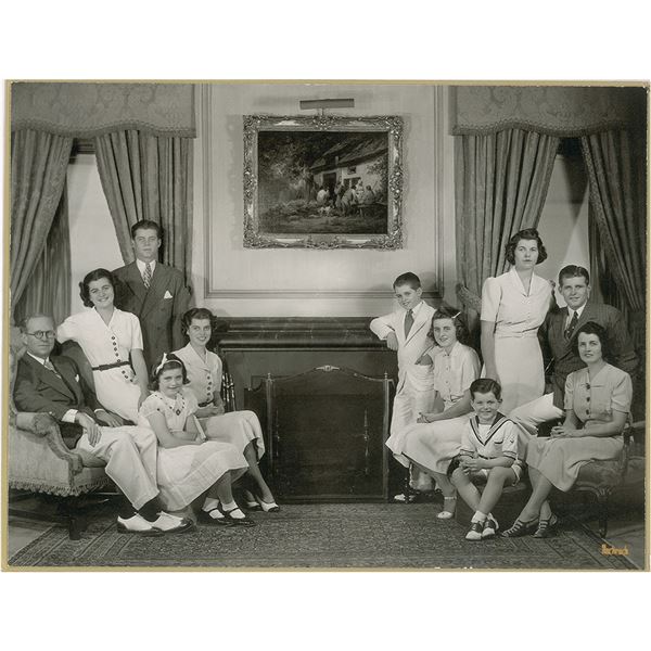John F. Kennedy: New York Original 1938 Fabian Bachrach Portrait of the Kennedy Family at Home in Br