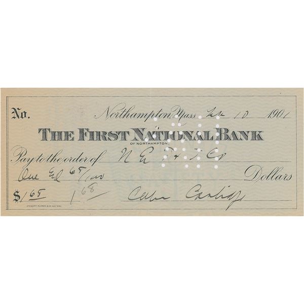 Calvin Coolidge Signed Check