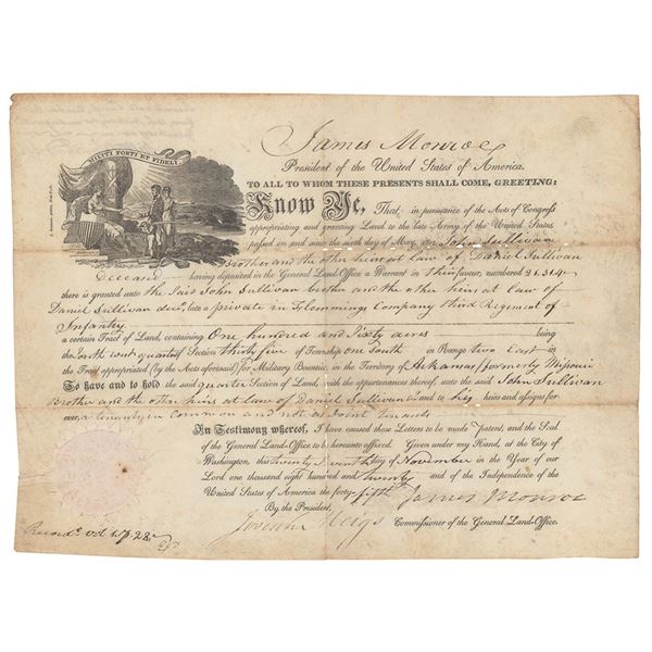 James Monroe Document Signed