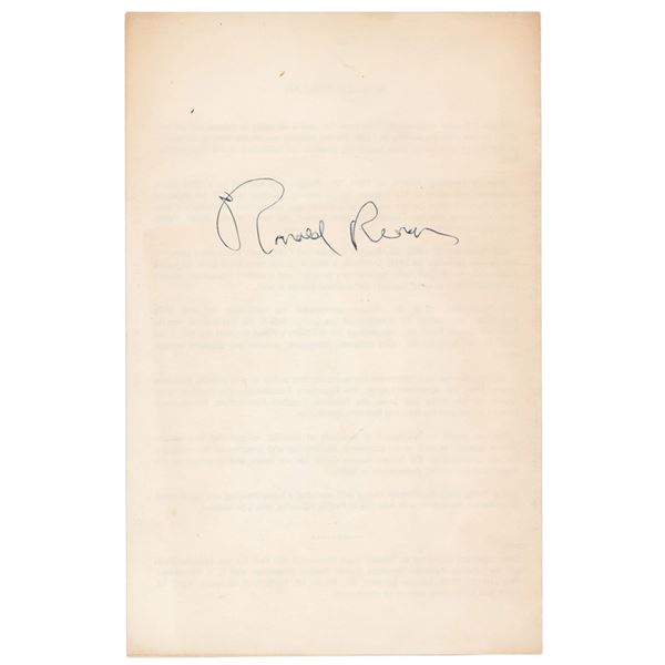 Ronald Reagan Signed Program