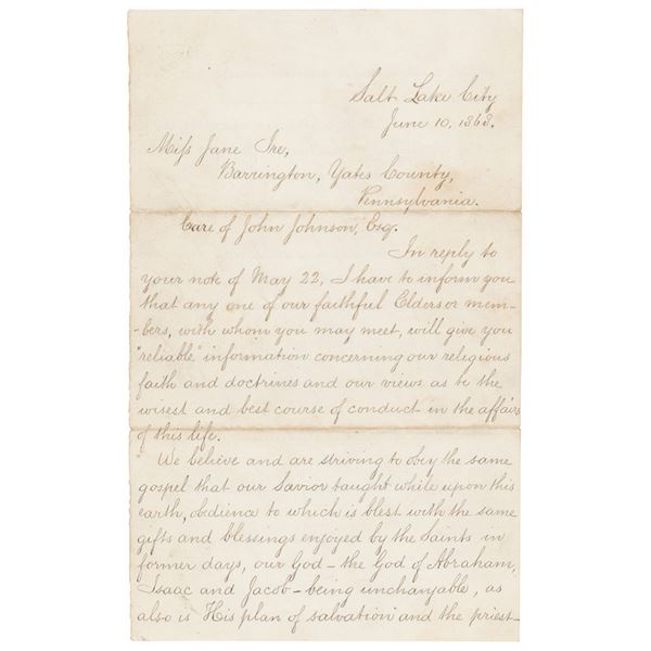 Brigham Young Letter Signed