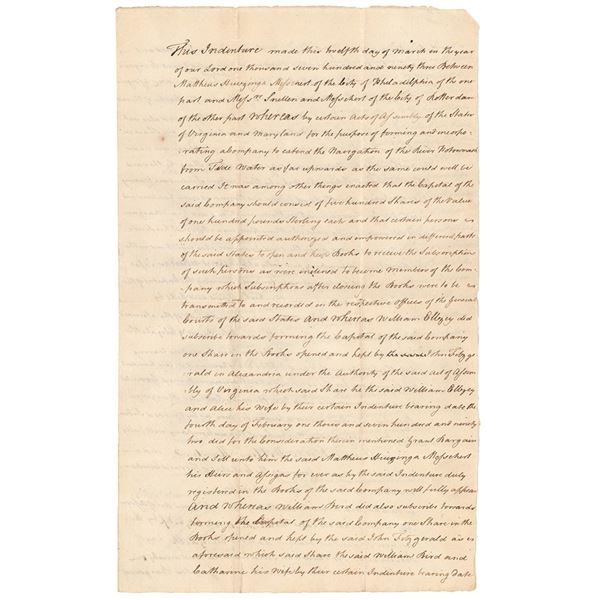 Potomac Company 1793 Document