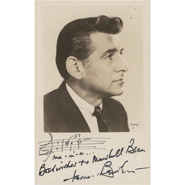 Leonard Bernstein Signed Photograph with AMQS