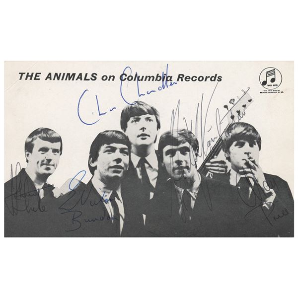 The Animals Signed Promo Card