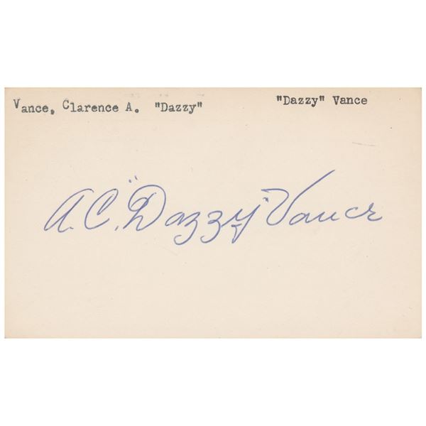 Dazzy Vance Signature