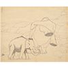 Image 1 : Gertie and Jumbo the Mastodon production drawing from Gertie the Dinosaur