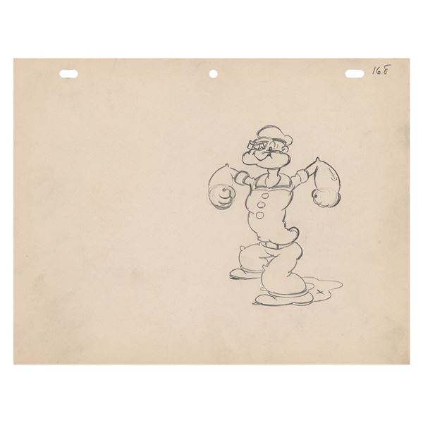 Popeye production drawing from Sock-a-Bye, Baby