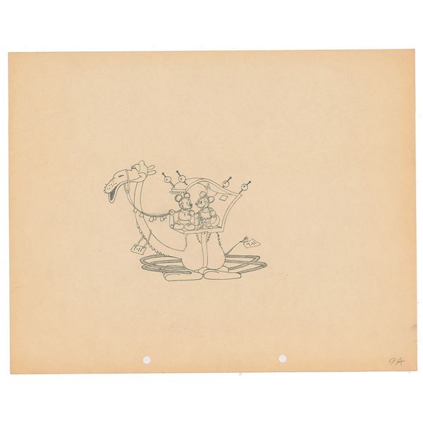 Mickey and Minnie Mouse production drawing from Mickey in Arabia