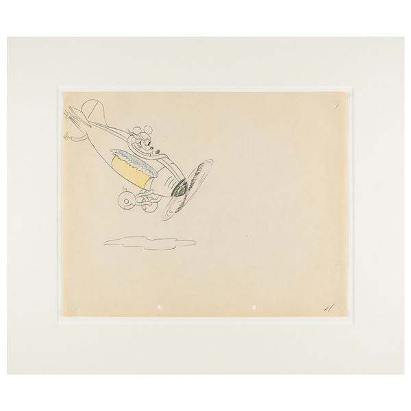 Mickey Mouse production drawing from The Mail Pilot