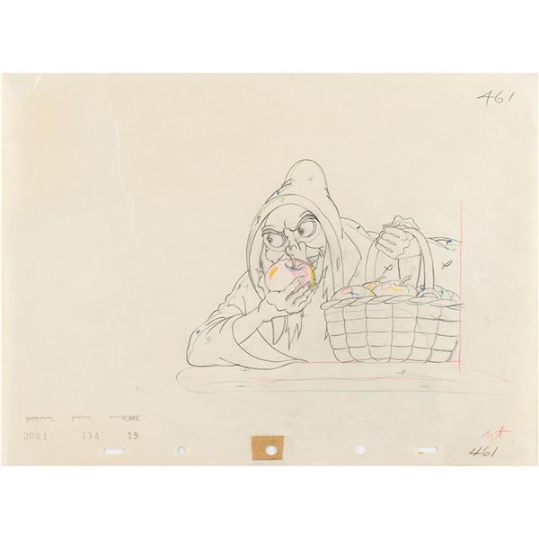 Wicked Witch production drawing from Snow White and the Seven Dwarfs