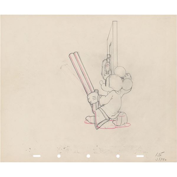 Mickey Mouse production drawing from Mickey's Parrot