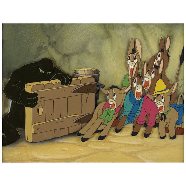 Donkey boys and a Coachman minion production key master background set-up from Pinocchio