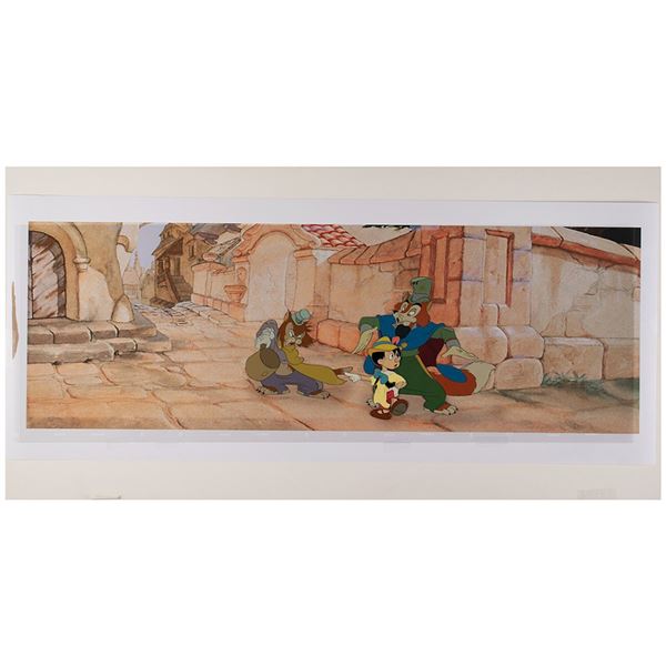 Pinocchio, Honest John, and Gideon production cels from Pinocchio