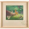Image 1 : Walt Disney signed Bambi, Thumper, and bunnies production cels on a production master background fro