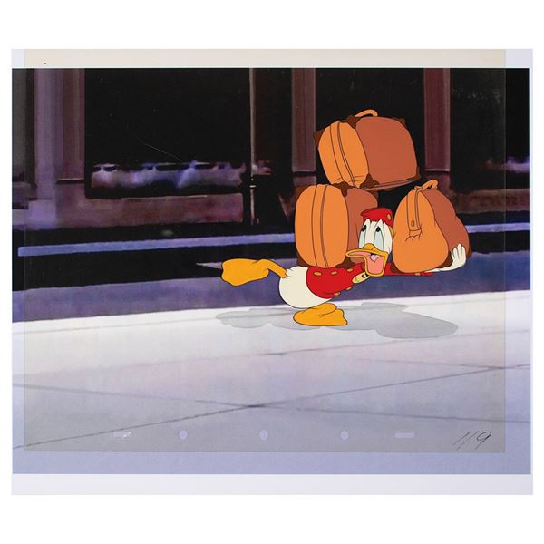 Donald Duck production cel from Bellboy Donald