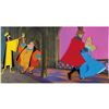 Image 1 : Eyvind Earle panoramic production background and production cels of Princess Aurora, Prince Philip, 