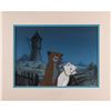 Image 2 : Duchess and Thomas O'Malley matching production cels and production background from The Aristocats