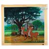 Image 1 : Tod and Vixey production cels on a concept background from The Fox and the Hound