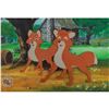 Image 2 : Tod and Vixey production cels on a concept background from The Fox and the Hound