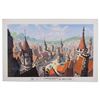 Image 1 : Rooftops and marketplace production master background painting and layout drawing from Cinderella II