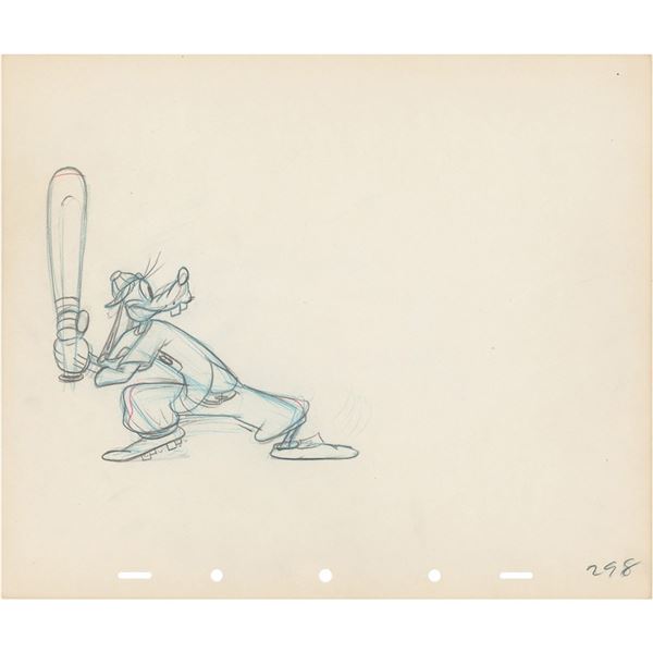 Goofy production drawing from How to Play Baseball