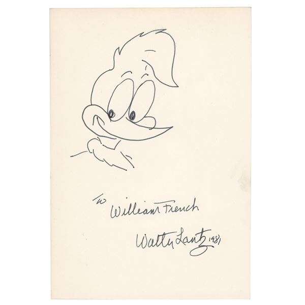Walter Lantz Signed Sketch
