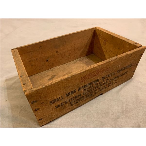 Western small arms ammunition -metallic cartridges wooden box made in USA