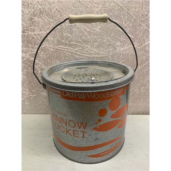 Old Pal/Woodstream floating metal live bait minnow bucket