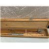 Image 2 : 4 pc. antique split-cane fishing rod w/wooden case - needs some repair