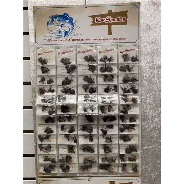 2 vintage store displays of fishing flies